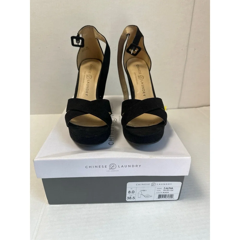 Chinese Laundry Z-Alpha Black Platform Heels Size 8